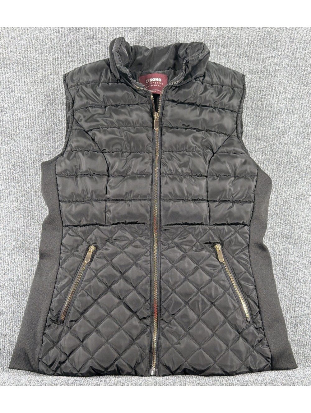 CI SONO Women's Black Quilted Puffer Vest- Sherpa Lined- Size XL